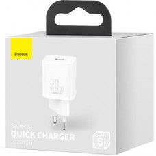 Зарядний пристрій Baseus Super Si Quick Charger 1C 20 W EU White (CCSUP-B02) - Фото
