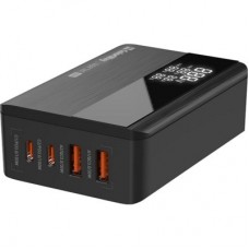 Зарядний пристрій ColorWay Power Delivery GaN (2 USB-A + 2 USB TYPE-C) (100 W) black (CW-CHS041PD-BK) - Фото