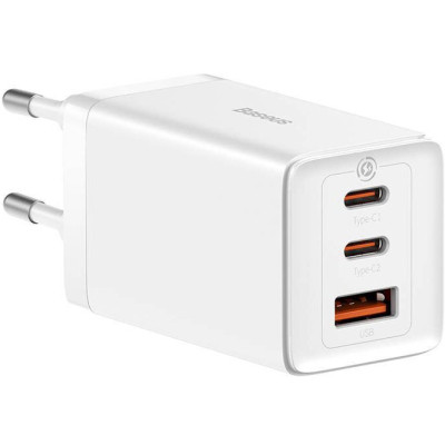 Зарядний пристрій Baseus 65 W GaN5 Pro 2C+U (CCGP120202 ) white (960194)