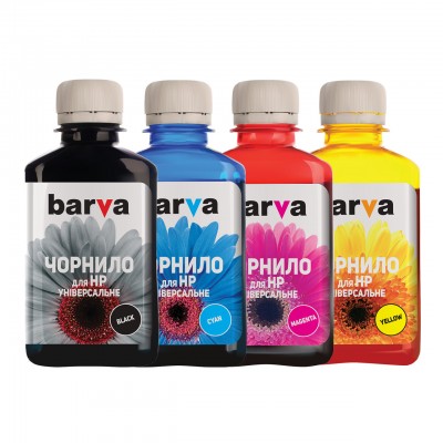 Чернила Barva HP Universal №3 B/C/M/Y 4х180г (HU3-180-MP)
