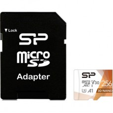 Картка пам'яті Silicon Power 256Gb microSDXC U3 A1 V30 Superior Color 100R/80W + adapter (SP256GBSTXDU3V20AB) - Фото