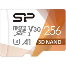 Картка пам'яті Silicon Power 256Gb microSDXC U3 A1 V30 Superior Color 100R/80W + adapter (SP256GBSTXDU3V20AB) - Фото