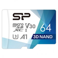 Картка пам'яті Silicon Power 64Gb microSDXC U3 A1 V30 Superior Color 100R/80W + adapter (SP064GBSTXDU3V20AB) - Фото