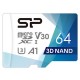 Картка пам'яті Silicon Power 64Gb microSDXC U3 A1 V30 Superior Color 100R/80W + adapter (SP064GBSTXDU3V20AB)
