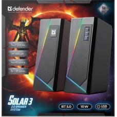 Акустична система Defender Solar 3 Bluetooth Light USB Black (65103) - Фото