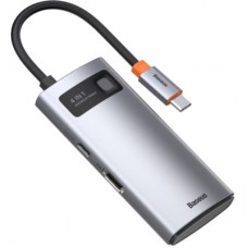 Концентратор Baseus Metal Gleam Series 4-in-1 Multifunctional Gray (CAHUB-CY0G) - Фото