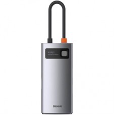 Концентратор Baseus Metal Gleam Series 4-in-1 Multifunctional Gray (CAHUB-CY0G) - Фото