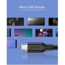 Дата кабель USB 2.0 AM to Micro 5P 2.0m US289 Black Ugreen (60138) - Фото