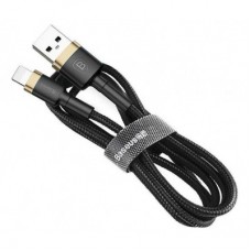 Дата кабель USB 2.0 AM to Lightning 2.0m 1.5A gold-black Baseus (CALKLF-CV1) - Фото