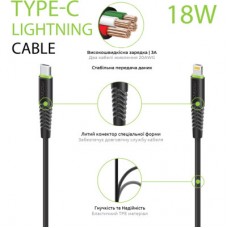 Дата кабель Type-C to Lightning 1.2m CBFLEXTL1 18 W black Intaleo (1283126542459) Дата кабель Type-C to Lightning 1.2m CBFLEXTL1 18 W black Intaleo (1283126542459) - Фото
