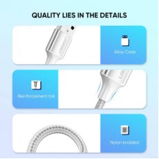 Дата кабель USB 2.0 AM to Type-C 2.0m 3.0A 18W US288 White Ugreen (60133) - Фото