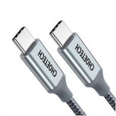 Дата кабель USB 2.0 Type-C to Type-C 1.8m 100 W Choetech (XCC-1002-GY) - Фото