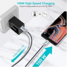 Дата кабель USB 2.0 Type-C to Type-C 1.8m 100 W Choetech (XCC-1002-GY) - Фото