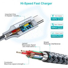 Дата кабель USB 2.0 Type-C to Type-C 1.8m 100 W Choetech (XCC-1002-GY) - Фото