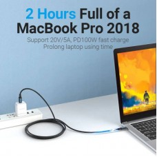 Дата кабель USB-C to USB-C 1.0m 2.0 100 W VENTION (COTBF) - Фото