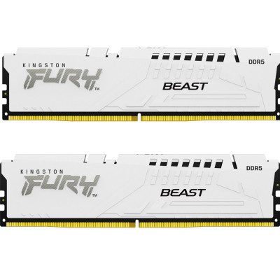 Модуль пам'яті для комп'ютера DDR5 64 GB (2x32GB) 6000 MHz Beast White Kingston Fury (ex.HyperX)