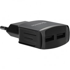 Зарядний пристрій Defender EPA-13 black, 2xUSB, 5V/2.1A, package (83840) - Фото
