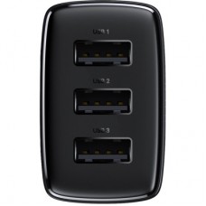 Зарядний пристрій Baseus Compact Charger 3U Black (CCXJ020101) - Фото