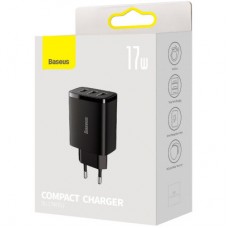 Зарядний пристрій Baseus Compact Charger 3U Black (CCXJ020101) - Фото
