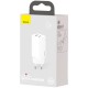 Зарядний пристрій Baseus 2xUSB 65 W GaN (USB-C+USB-A) white (CCGAN2L-B02) Зарядний пристрій Baseus 2xUSB 65 W GaN (USB-C+USB-A) white (CCGAN2L-B02)