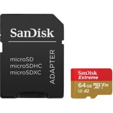 Карта памяти SanDisk 64GB microSD class 10 UHS-I U3 Extreme (SDSQXAH-064G-GN6MA)