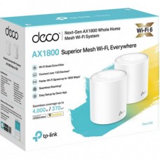 Точка доступу Wi-Fi TP-Link DECO X20 2PK AX1800 1xGE LAN 1xGE WAN MU-MIMO OFDMA MESH (DECO-X20-2-PACK) - Фото