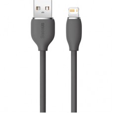 Дата кабель USB 2.0 AM to Lightning 2.0m 2.4A Jelly Liquid Silica Gel Black Baseus (CAGD000101) - Фото