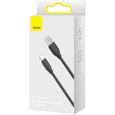 Дата кабель USB 2.0 AM to Lightning 2.0m 2.4A Jelly Liquid Silica Gel Black Baseus (CAGD000101) - Фото