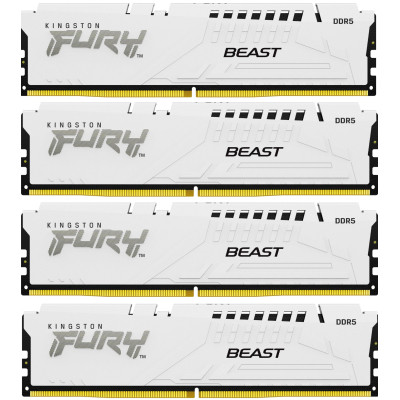 Модуль пам'яті для комп'ютера DDR5 128 GB (4x32GB) 5600 MHz FURY Beast White Kingston Fury (ex.HyperX)
