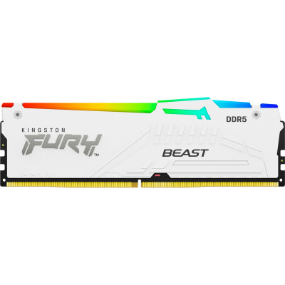 Модуль пам'яті для комп'ютера DDR5 16 GB 5200 MHz FURY Beast White RGB Kingston Fury (ex.HyperX)