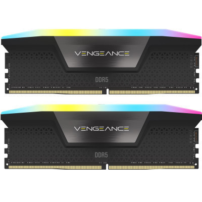 Модуль пам'яті для комп'ютера DDR5 32 GB (2x16GB) 6400 MHz Vengeance RGB Black Corsair (CMH32GX5M2B6400C36)