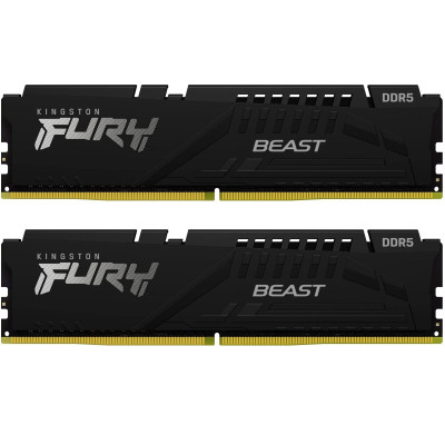 Модуль пам'яті для комп'ютера DDR5 16 GB (2x8GB) 5200 MHz FURY Beast Black Kingston Fury (ex.HyperX)