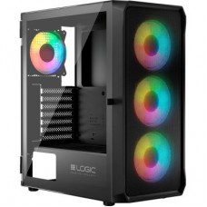 Корпус для ПК Logic concept PORTOS MESH+GLASS ARGB fans 4x120 mm BLACK (AT-PORTOS-10-0000000-0002) - Фото