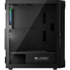 Корпус для ПК Logic concept PORTOS MESH+GLASS ARGB fans 4x120 mm BLACK (AT-PORTOS-10-0000000-0002) - Фото