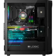 Корпус для ПК Logic concept PORTOS MESH+GLASS ARGB fans 4x120 mm BLACK (AT-PORTOS-10-0000000-0002) - Фото