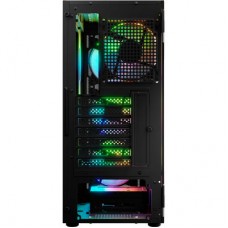 Корпус для ПК Logic concept PORTOS MESH+GLASS ARGB fans 4x120 mm BLACK (AT-PORTOS-10-0000000-0002) - Фото