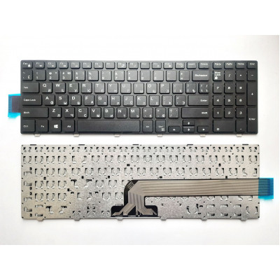 Клавіатура ноутбука Dell Inspiron 15-3000/15-5000 Series чорна з чорною рамкою UA (A43874)