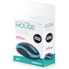 Мишка Omega OM-06V USB Black-Blue (OM06VB) - Фото
