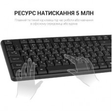 Клавіатура OfficePro SK166 USB Black (SK166) - Фото
