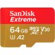 Карта памяти SanDisk 64GB microSD class 10 UHS-I Extreme For Action Cams and Dro (SDSQXAH-064G-GN6AA)