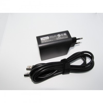 Блок живлення до ноутбука Lenovo 65 W 20 V, 3.25 A / 5 V, 2 A роз'єм bevel USB (косій) wall mount (ADL65WDA / A40248)