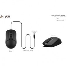 Мишка A4Tech FM12ST USB Black (4711421990271) - Фото