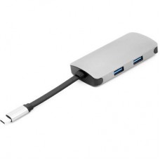 Концентратор PowerPlant Type-C — HDMI 4K, USB 3.0, USB Type-C, RJ45 (CA911691) - Фото
