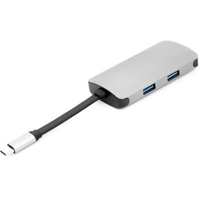 Концентратор PowerPlant Type-C — HDMI 4K, USB 3.0, USB Type-C, RJ45 (CA911691)