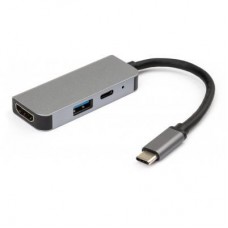 Концентратор Vinga Type-C to 4K HDMI+USB3.0+PD aluminium (VCPHTC3AL) - Фото