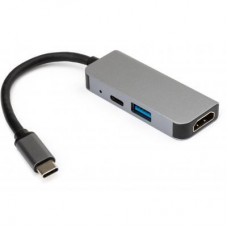 Концентратор Vinga Type-C to 4K HDMI+USB3.0+PD aluminium (VCPHTC3AL) - Фото