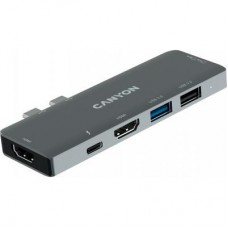 Порт-реплікатор Canyon 1*Type C PD100W+2*HDMI+1*USB3.0+1*USB2.0+1*SD+1*TF (CNS-TDS05B) - Фото