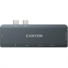 Порт-реплікатор Canyon 1*Type C PD100W+2*HDMI+1*USB3.0+1*USB2.0+1*SD+1*TF (CNS-TDS05B) - Фото