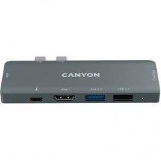 Порт-реплікатор Canyon 1*Type C PD100W+2*HDMI+1*USB3.0+1*USB2.0+1*SD+1*TF (CNS-TDS05B) - Фото