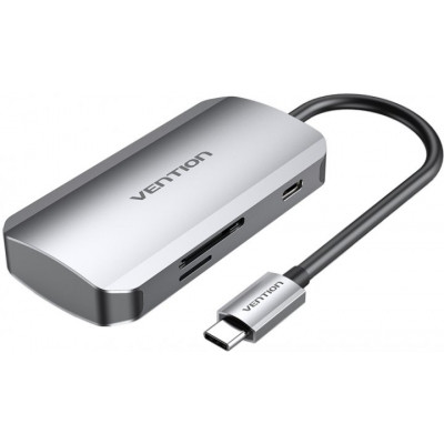 Концентратор Vention USB3.1 Type-C —> USB 3.0x3/SD/TF/PD 100W Hub 6-in-1 (TNHHB)